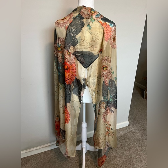 Zara x Kate Moss 100% spun silk halter and scarf Size L - Picture 4 of 14